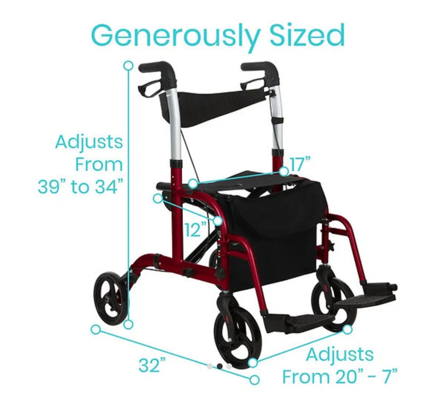 rollator wheelchair specs